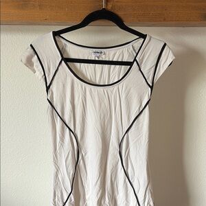 Express White Fitted Cap Sleeve Blouse